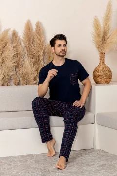 طقم بيجامة رجالي صيفي بأكمام قصيرة - Фото 2