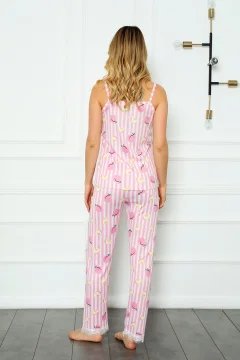 طقم بيجامة نسائي مع فستان صباحي مزين بالدانتيل - Фото 6