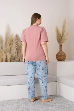 طقم بيجامة نسائي بأكمام قصيرة - Фото 5