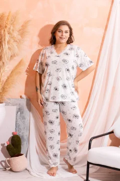 Plus Size Women's Bamboo Summer Short Sleeve Pajamas Set - Фото 1