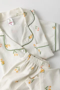 Short Sleeve Shirt Collar Women's Pinterest Pajama Set - Summer Women's Pajamas- Plus Size Range - Фото 1