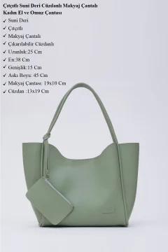 حقيبة يد وكتف نسائية باللون الأخضر - Фото 3