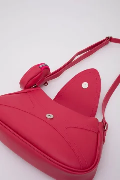 فوشيا محفظة من الجلد الصناعي ذات حجرة واحدة للذراع والكتف - Фото 9