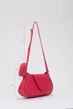 فوشيا محفظة من الجلد الصناعي ذات حجرة واحدة للذراع والكتف - Фото 2