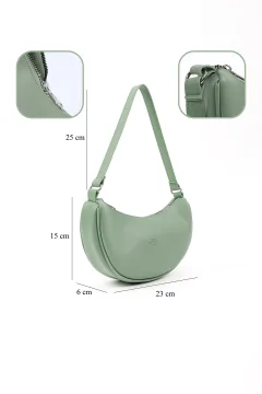 حقيبة يد من الجلد الصناعي ذات حجرة واحدة بلون أخضر نعناعي - Фото 8