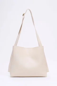 حقيبة كتف باللون الكريمي - Фото 3