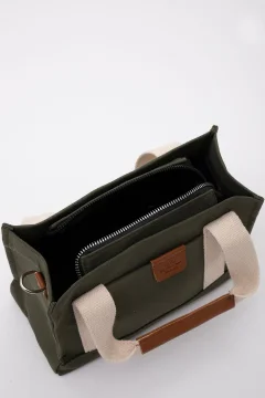 حقيبة الكتف كاكي أخضر قماش حزام قابل للتعديل - Фото 5