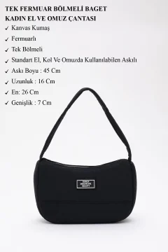 حقيبة يد وكتف نسائية باللون الأسود بسحاب واحد - Фото 7