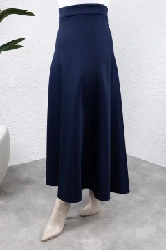 تنورة نسائي انيقة باللون الازرق الداكن - Фото 2