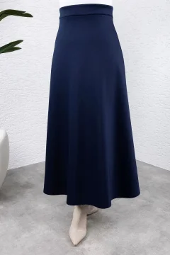 تنورة نسائي انيقة باللون الازرق الداكن - Фото 3