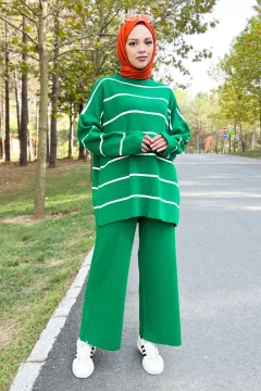 Striped Knitwear Suit Tsd220905 Green - Фото 1