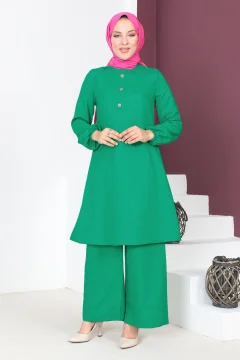 Buttoned Double Suit TSD230701 Green - Фото 1
