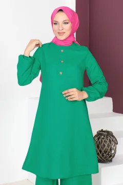 بدلة مزدوجة بأزرار باللون الأخضر - Фото 2