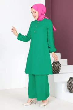 بدلة مزدوجة بأزرار باللون الأخضر - Фото 3