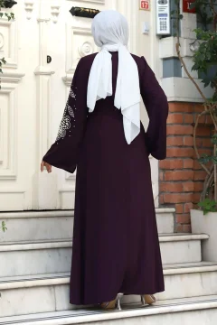 عباية نسائي مطرزة ومنقوشه باللون الارجواني - Фото 5