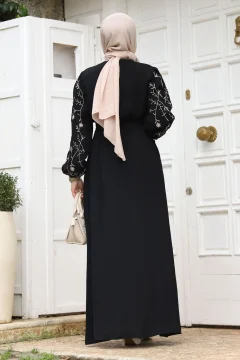 فستان نسائي مطرز باللون الأسود - Фото 9