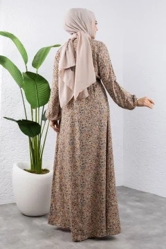 فستان نسائي ملون بطبعة زهور باللون المنك - Фото 9