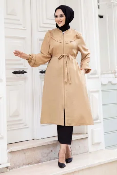 تونيك نسائي بسحاب باللون الجملي - Фото 4