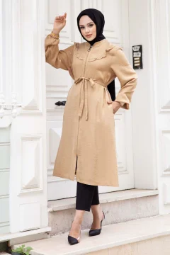 تونيك نسائي بسحاب باللون الجملي - Фото 3