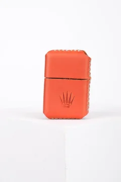 ولاعة بنزين مع غلاف من الجلد الاصلي باللون البرتقالي الفاتح - Фото 6