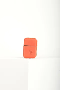 ولاعة بنزين مع غلاف من الجلد الاصلي باللون البرتقالي الفاتح - Фото 8