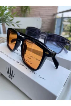 مجموعة من النظارات الشمسية ذات اللون الرمادي والبرتقالي العتيق للجنسين - Фото 3