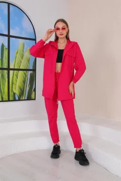 Women's Daily Sports Double Suit with Pockets Fuchsia - Фото 1
