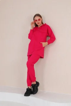 بدلة رياضية يومية مزدوجة للسيدات بجيوب باللون الفوشيا - Фото 4