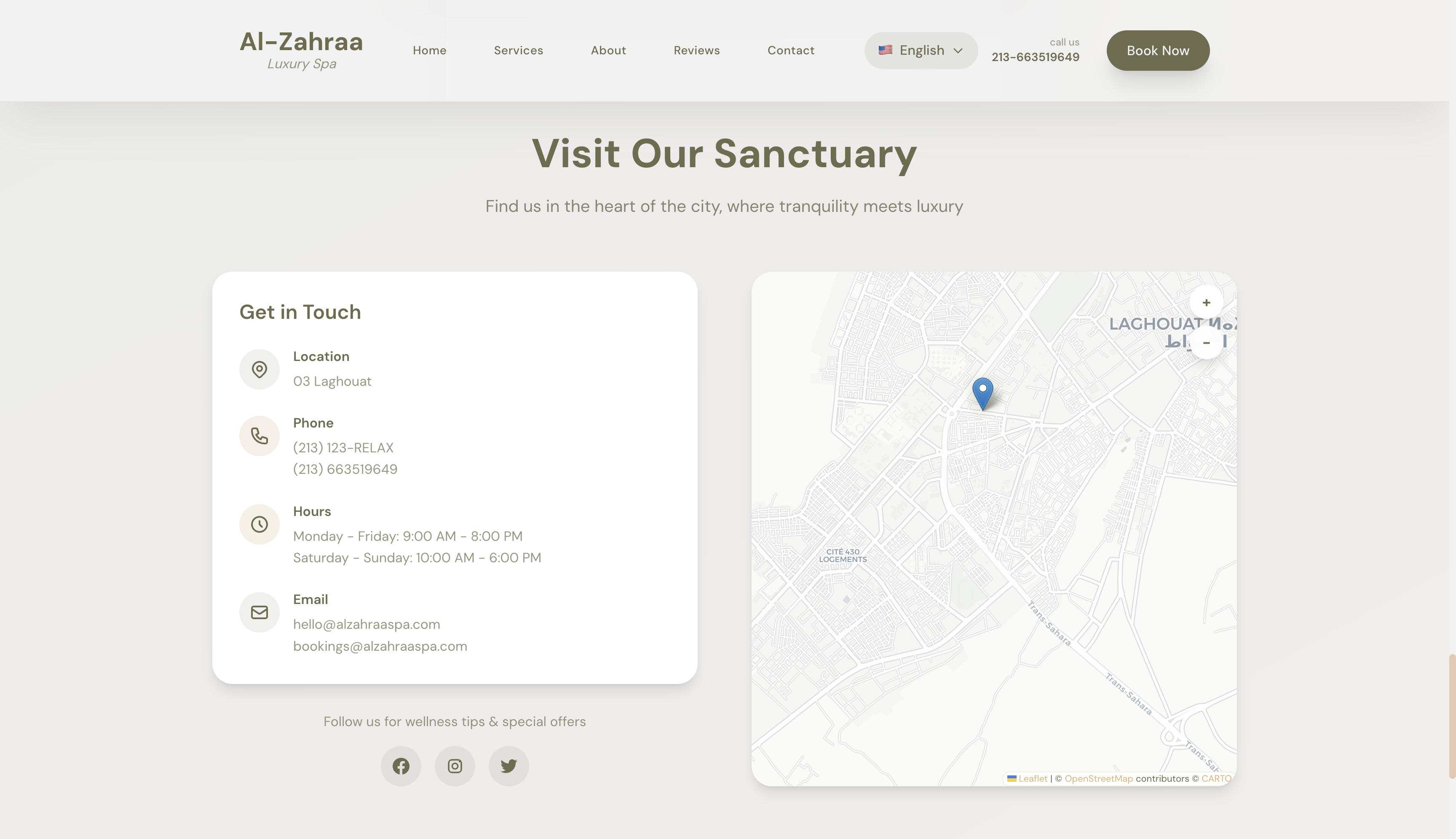 Al-Zahraa Spa Website 1