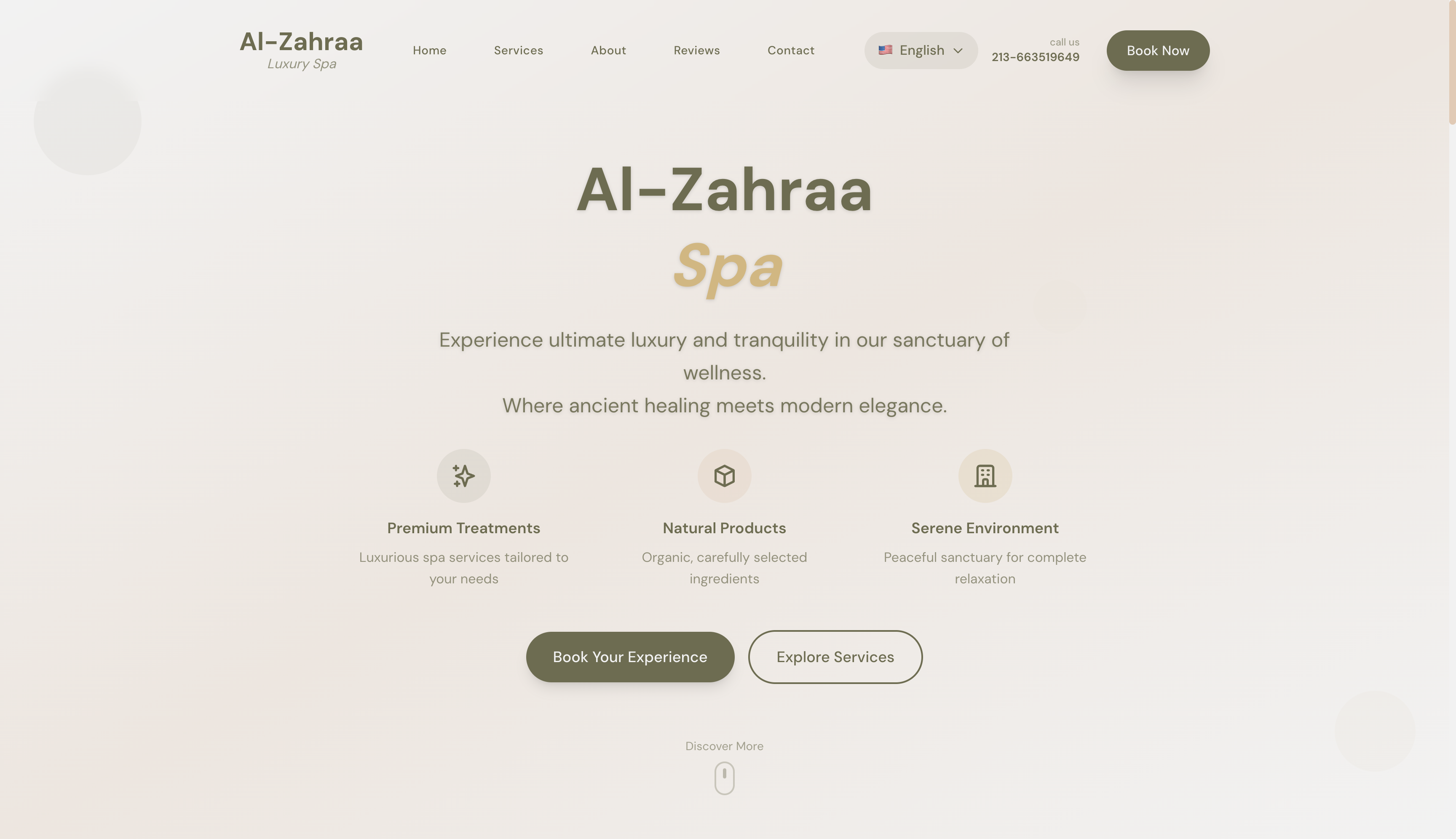 Al-Zahraa Spa Website screenshot 5