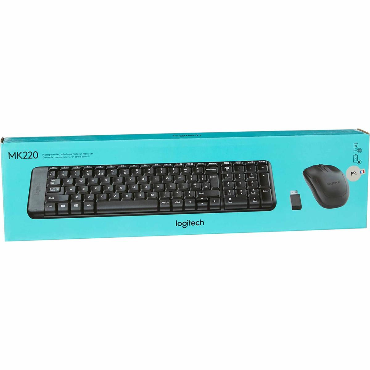 Logitech MK220 Wireless Mouse And Keyboard Kit Azerty Layout French FR Set - Picture 2 of 5