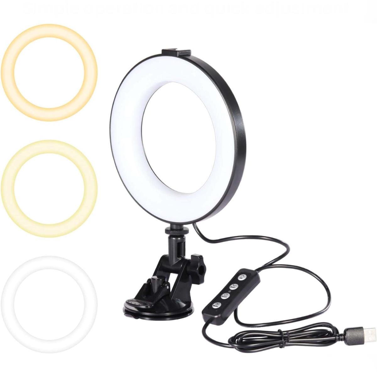 Kit Illuminazione Video Ring Light Usb Live Streaming Con Treppiede E Supporto A