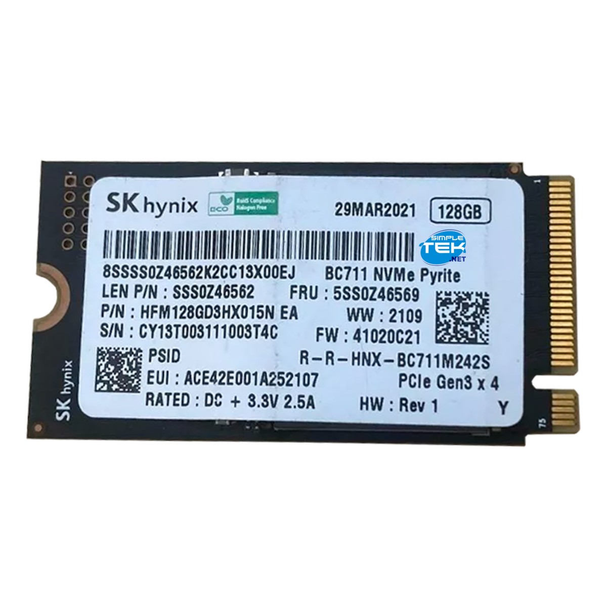 SK Hynix BC901 Pyrite 256GB SSD M.2 2242 NVMe 4.0 PCIe Gen
