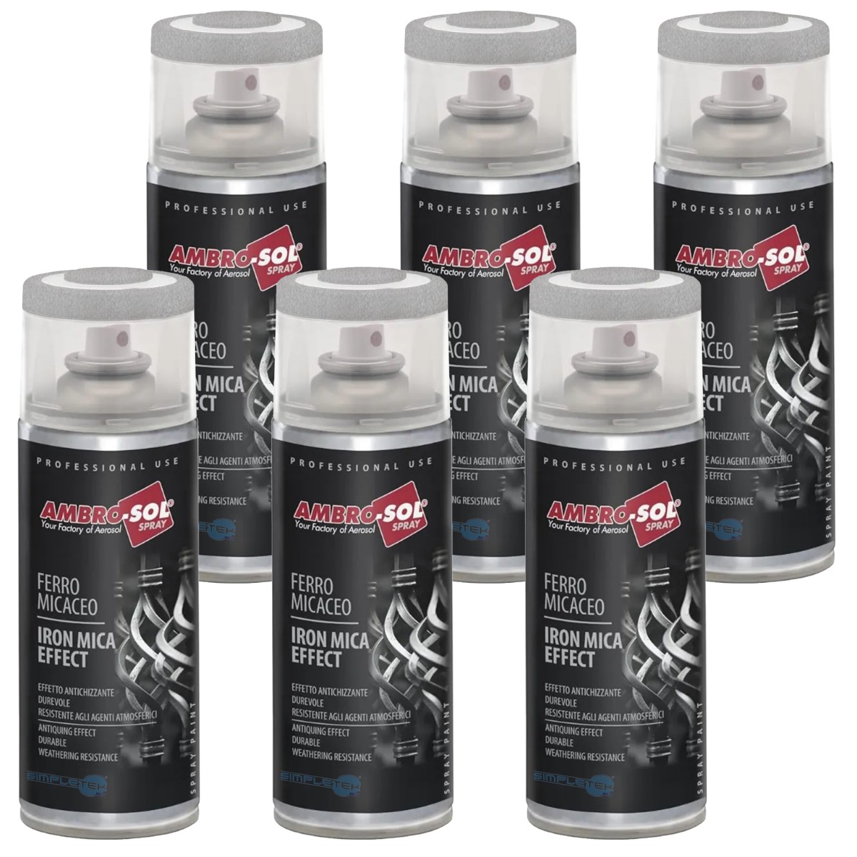 6x Bomboletta Spray Vernice Per Ferro Grigio Chiaro Ringhiere Cancello Garage_