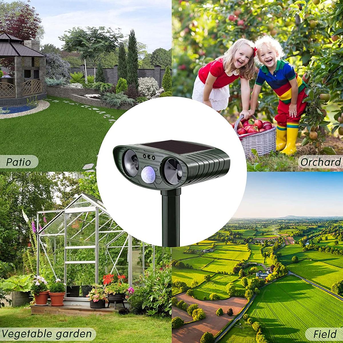 Animal Ultrasound Solar Motion Sensor Repellent_