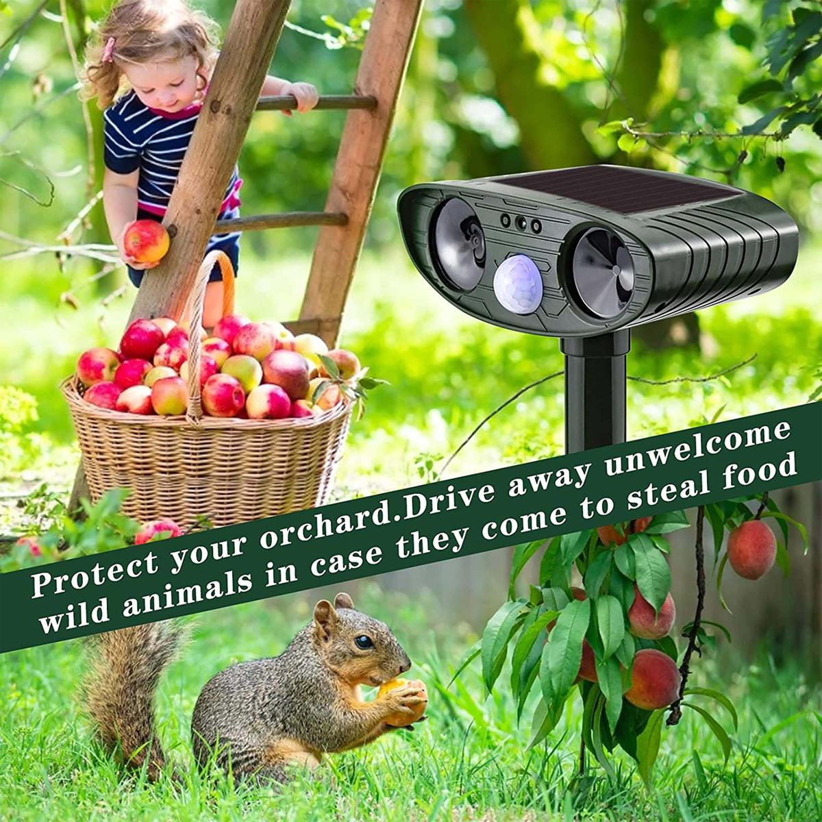 Animal Ultrasound Solar Motion Sensor Repellent_