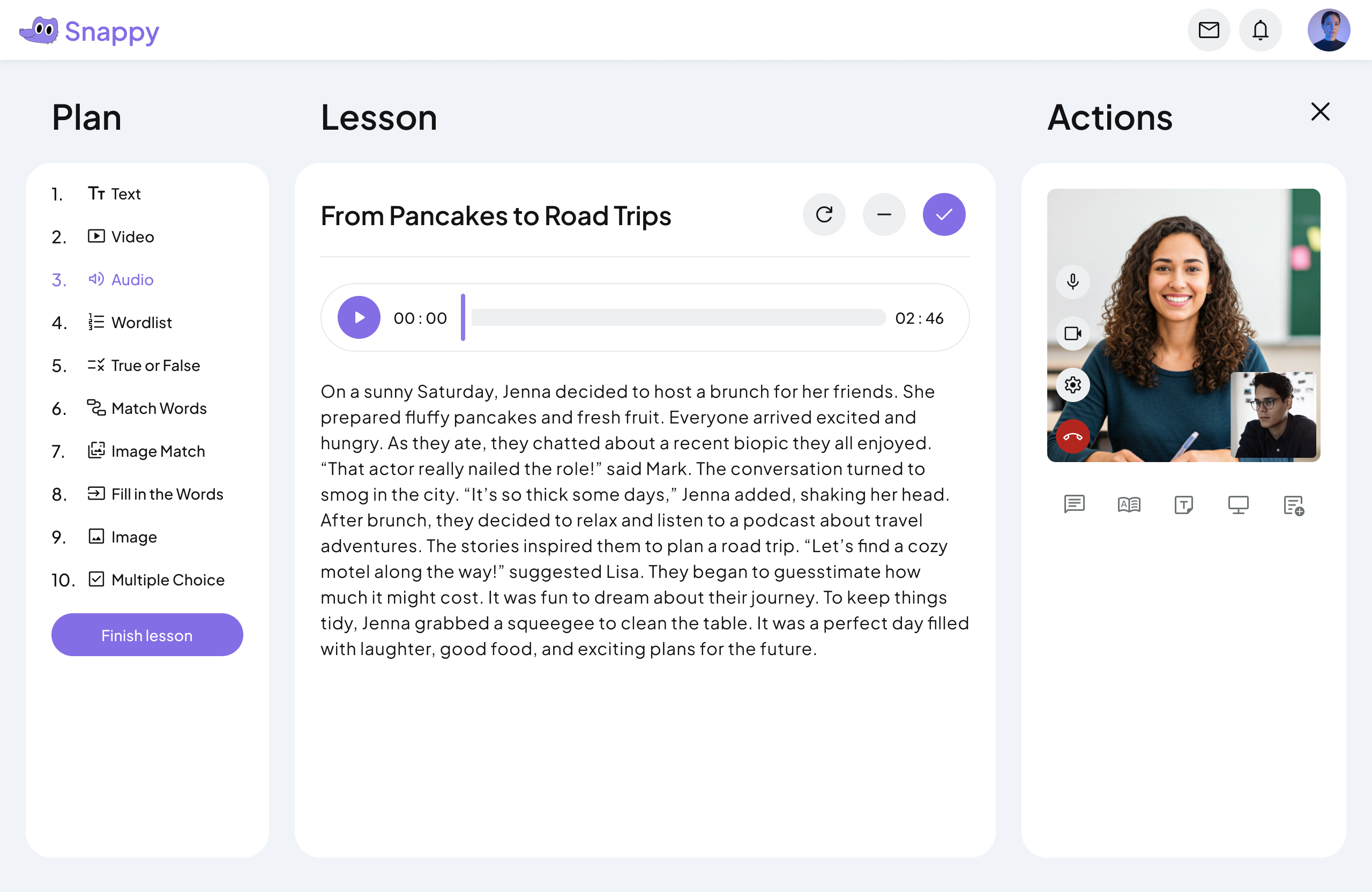 Interactive classes preview