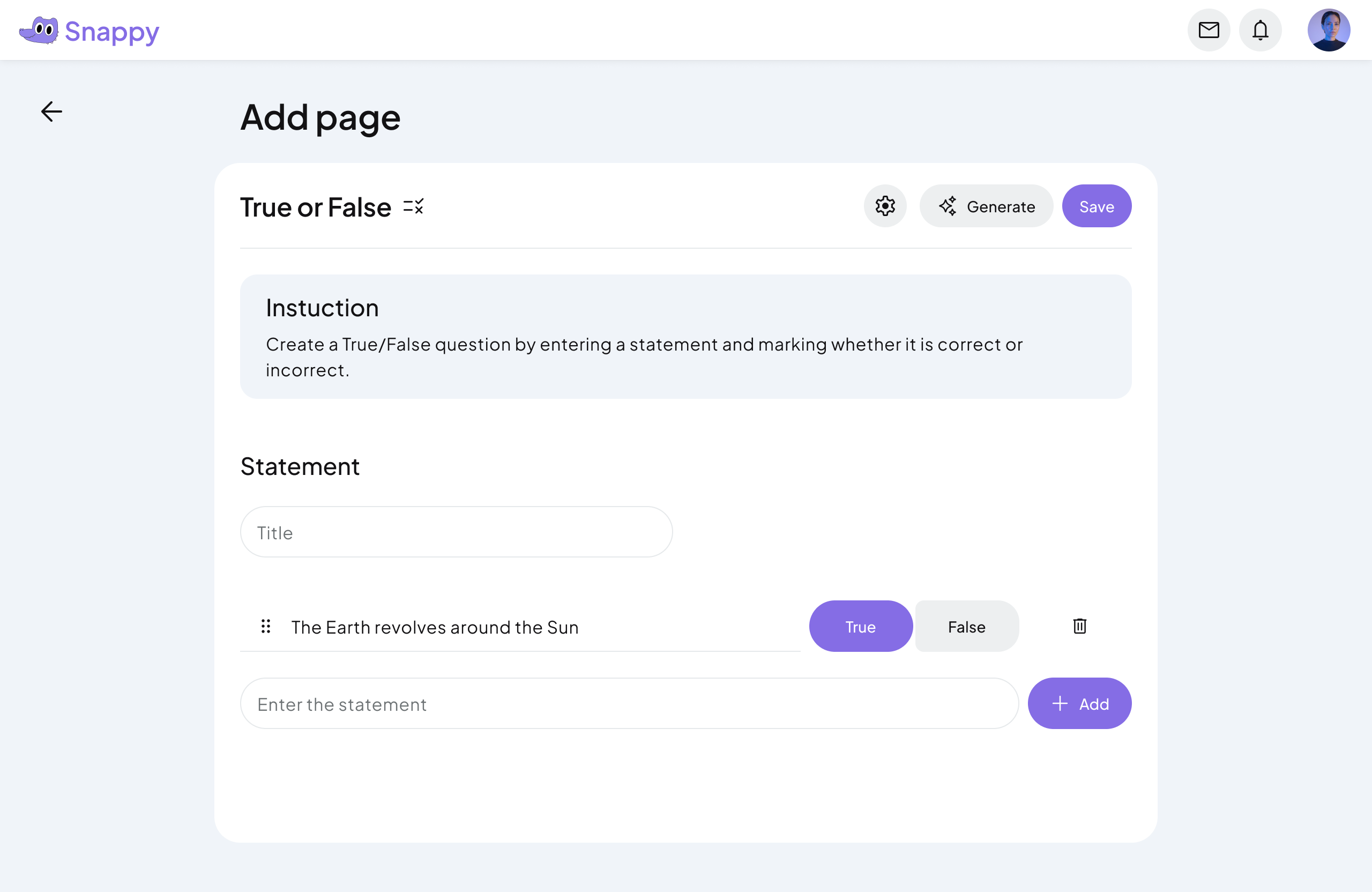 Lesson creation preview