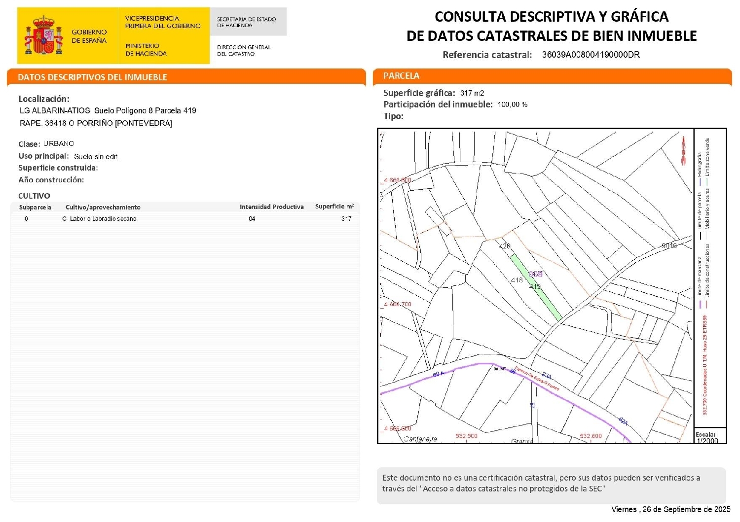  te koop perceel O Porriño Vigo 8