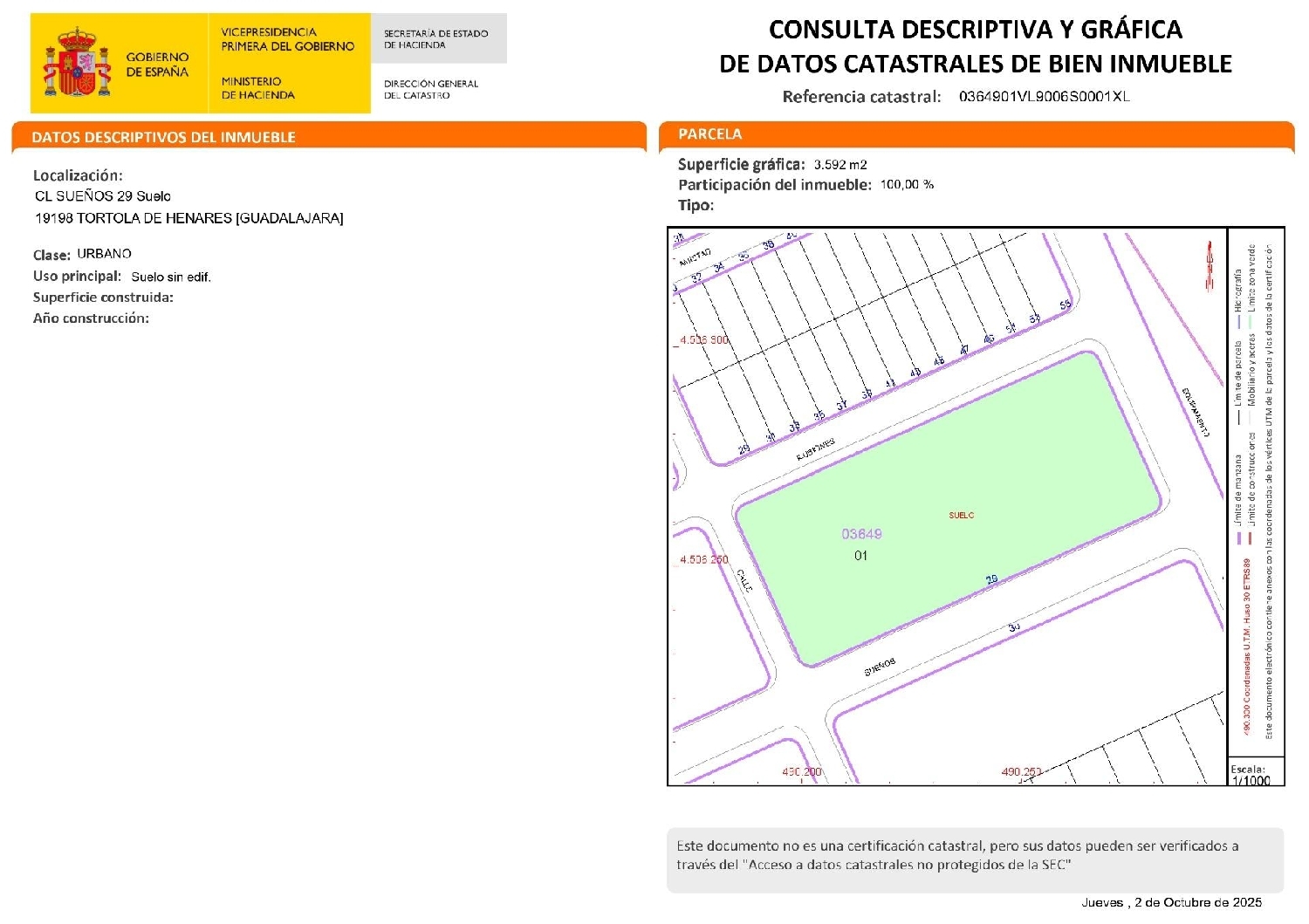  till salu tomt Tórtola De Henares Campiña 7