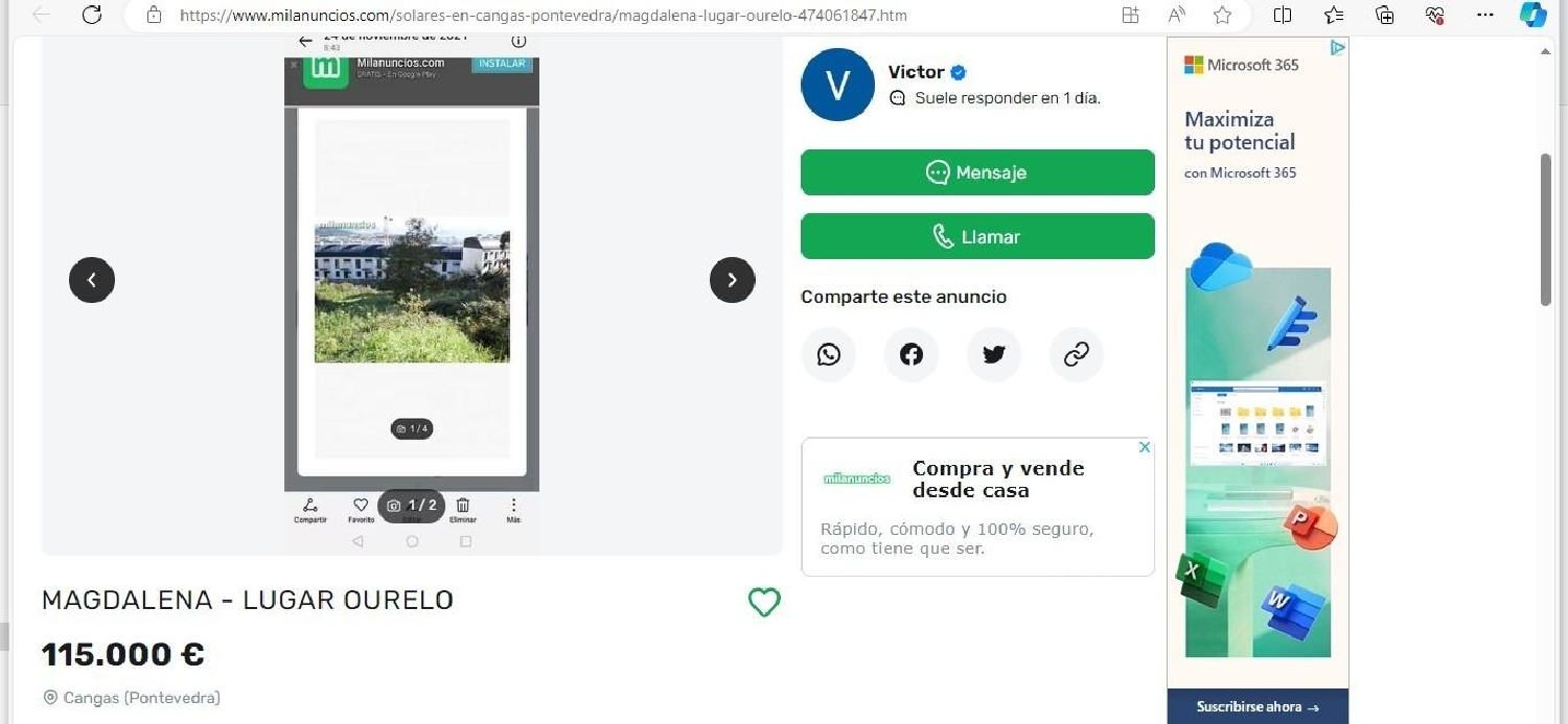  te koop perceel A Costeira Morrazo 1