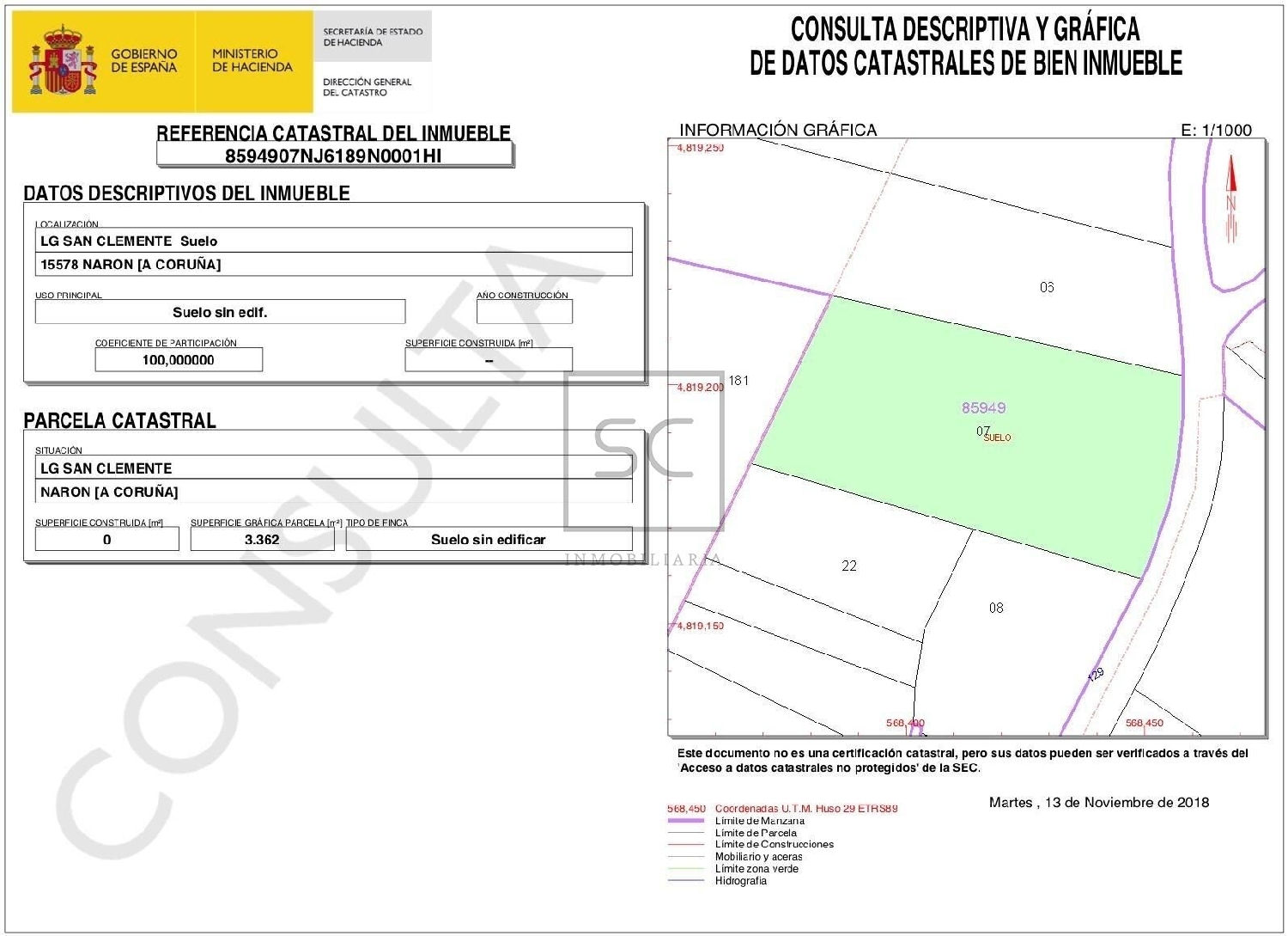 till salu tomt Narón Ferrol 1
