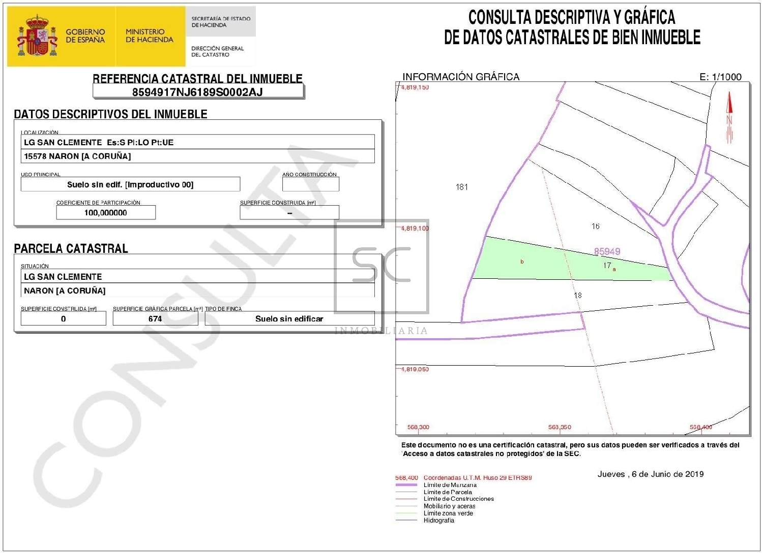 till salu tomt Narón Ferrol 3