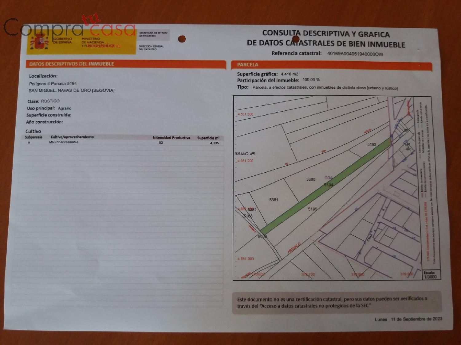 for sale plot Navas De Oro Campiña Segoviana 2