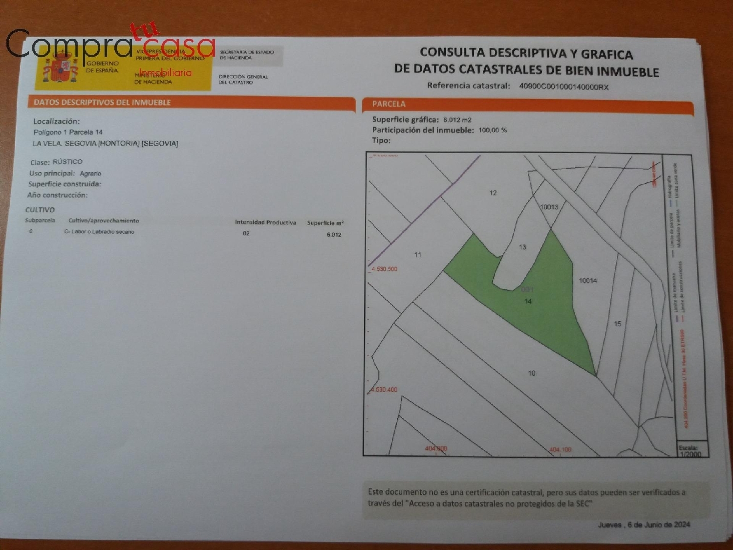 for sale plot Hontoria Segovia Sur 2