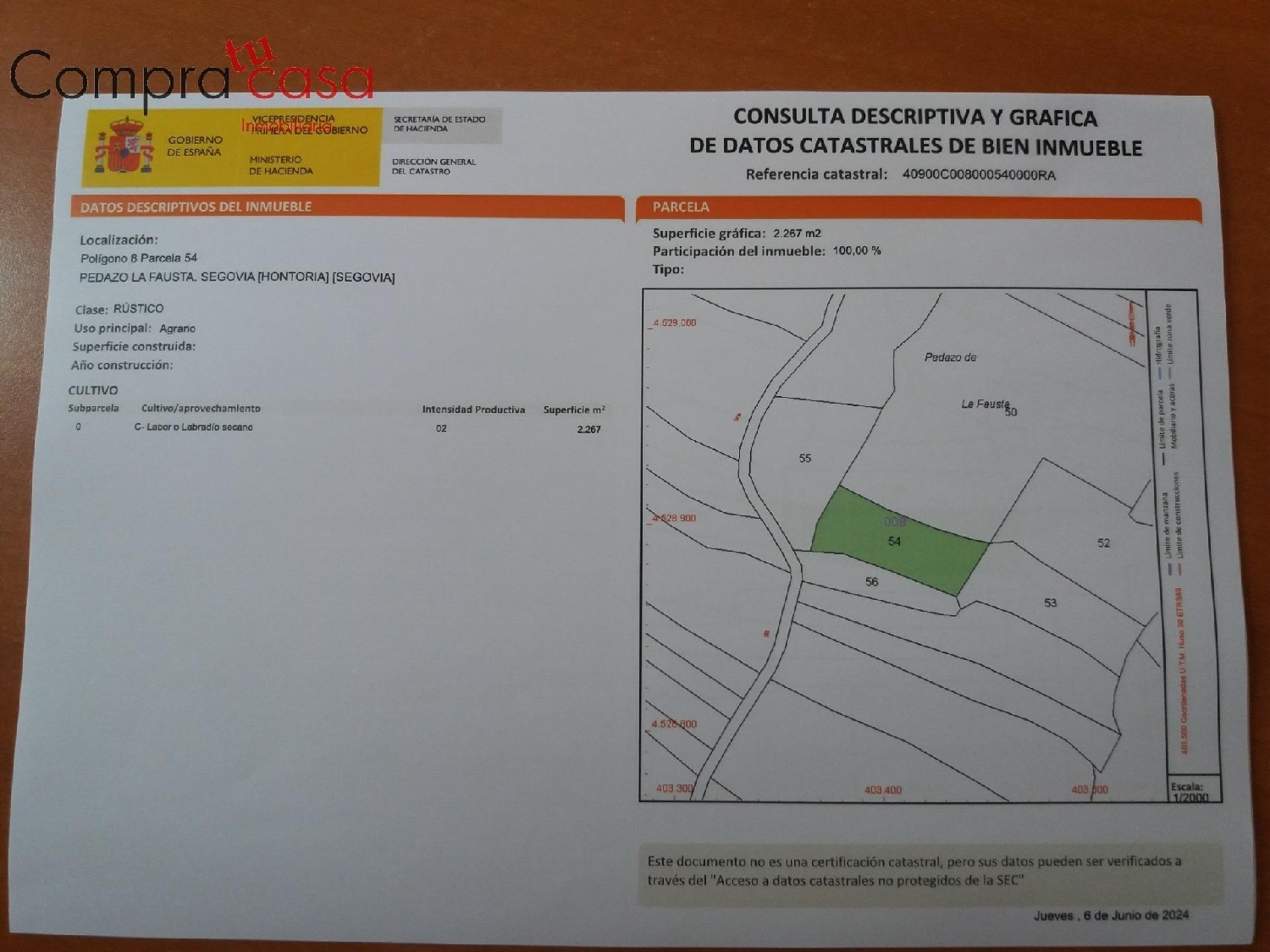  for sale plot Hontoria Segovia Sur 6