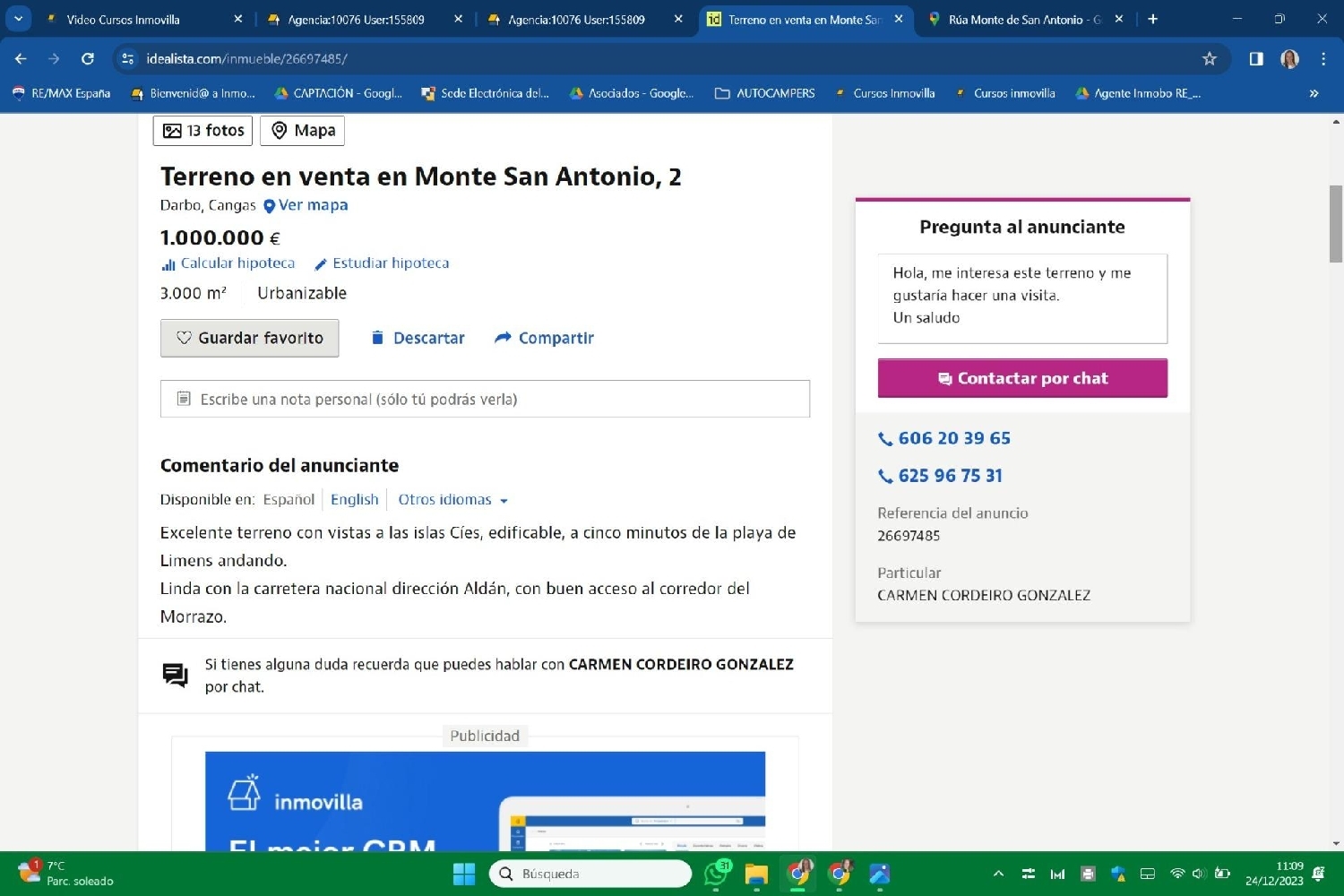 till salu tomt San Pedro Morrazo 3