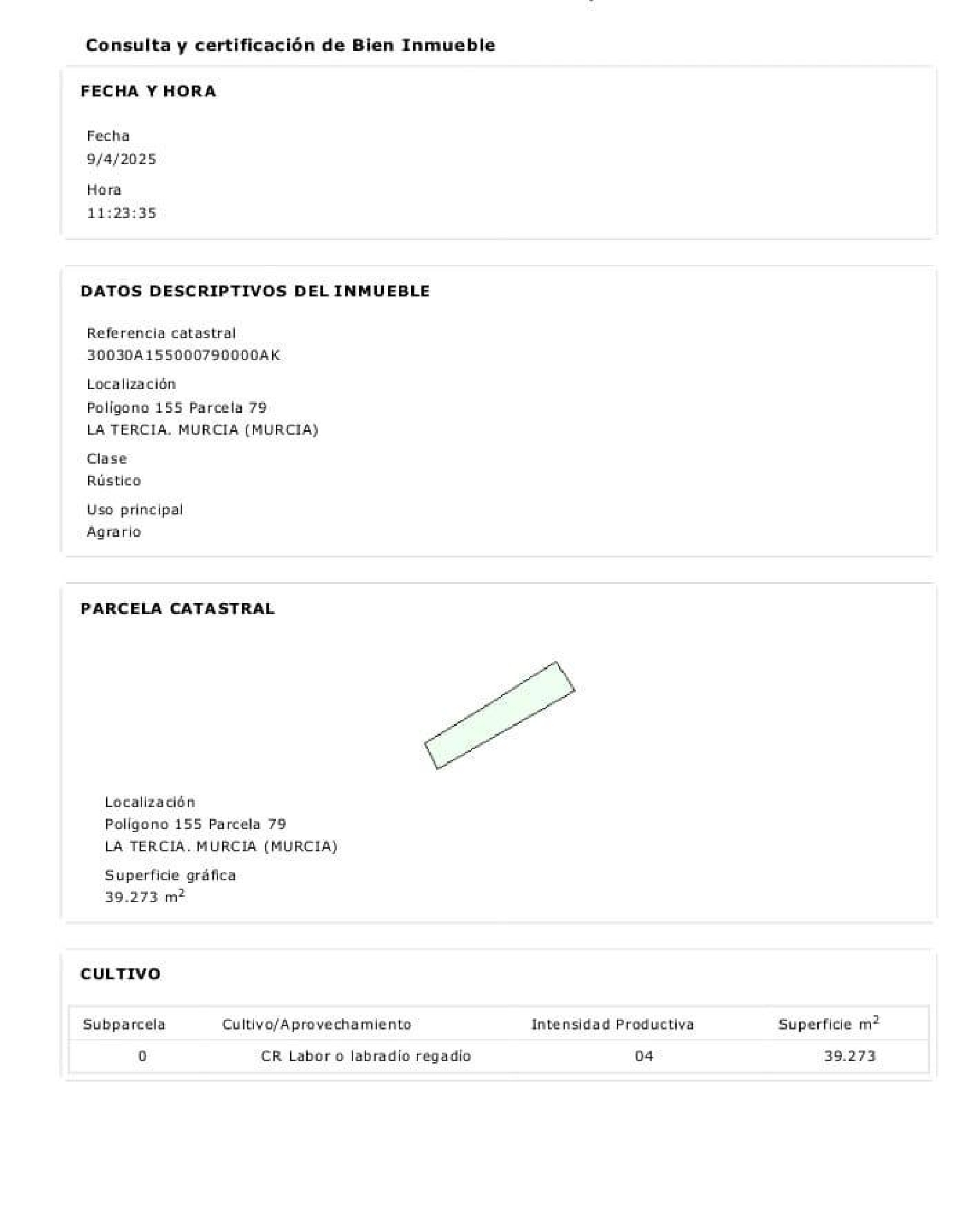  till salu tomt Baños Y Mendigo Huerta De Murcia 2