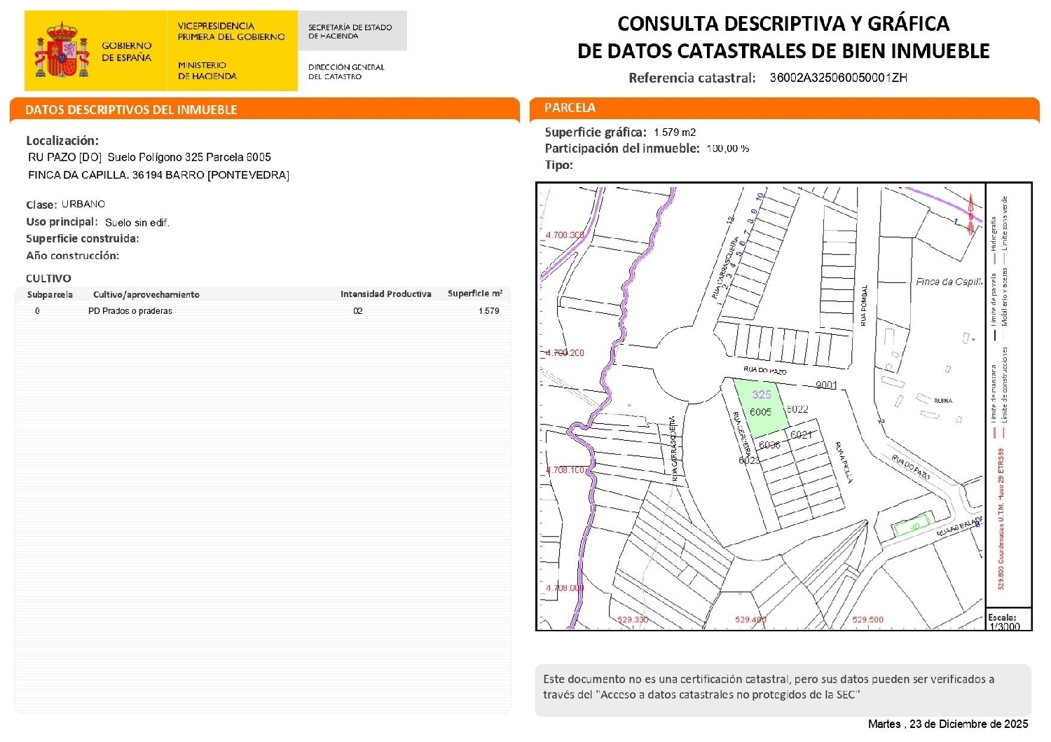  till salu tomt Barro Pontevedra 5