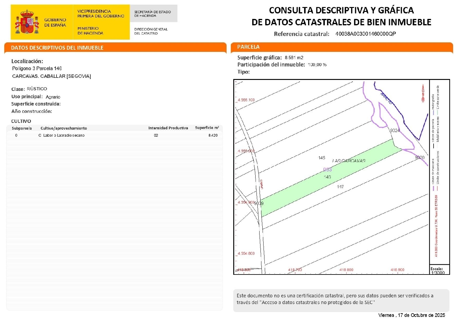  till salu tomt Caballar Segovia Sur 2